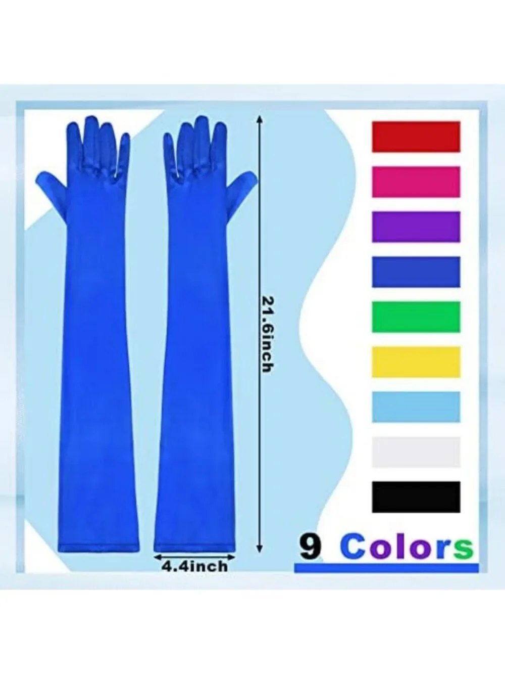 Elegant 9 Pcs Elbow Length Satin Gloves for Women - 1920s Opera Party Mittens